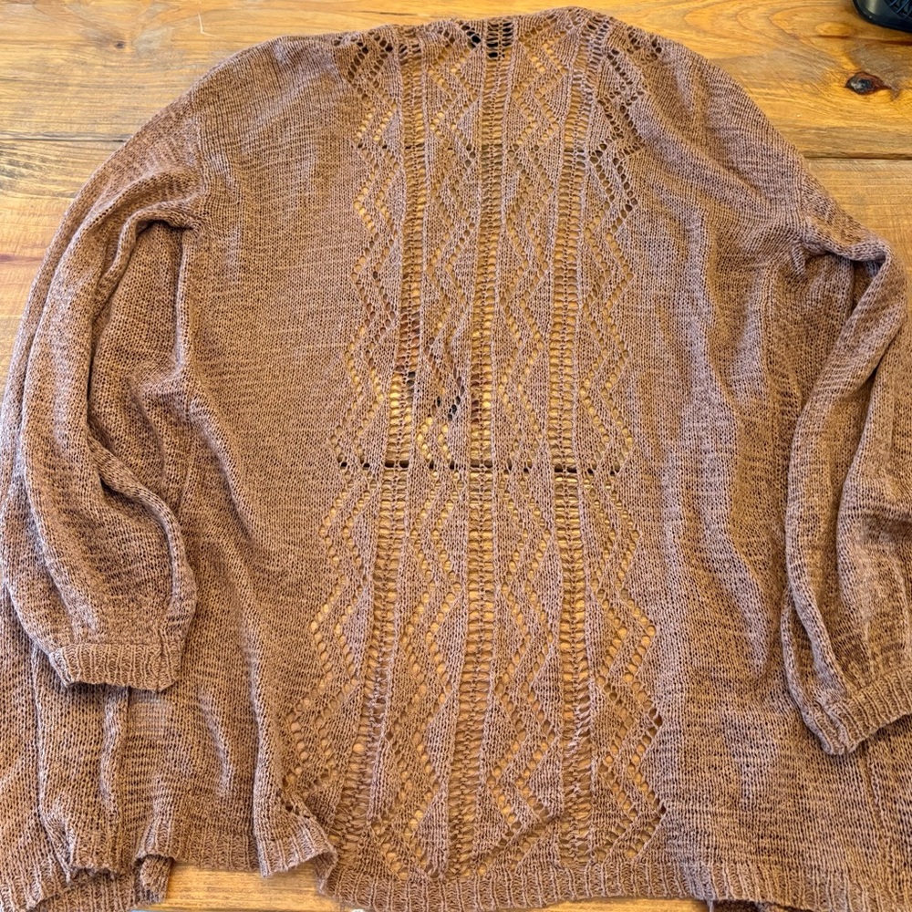 Heyson Rust Open Knit Cardigan - Picture 5 of 7